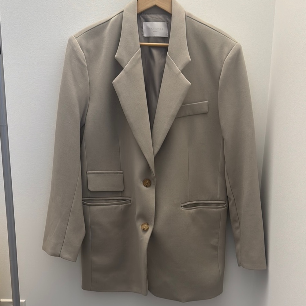 Tan Blazer with Gold Buttons